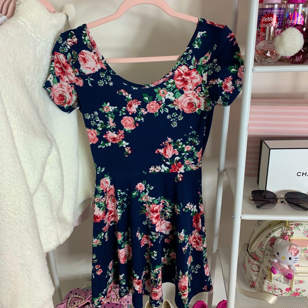 Navy Floral Dress